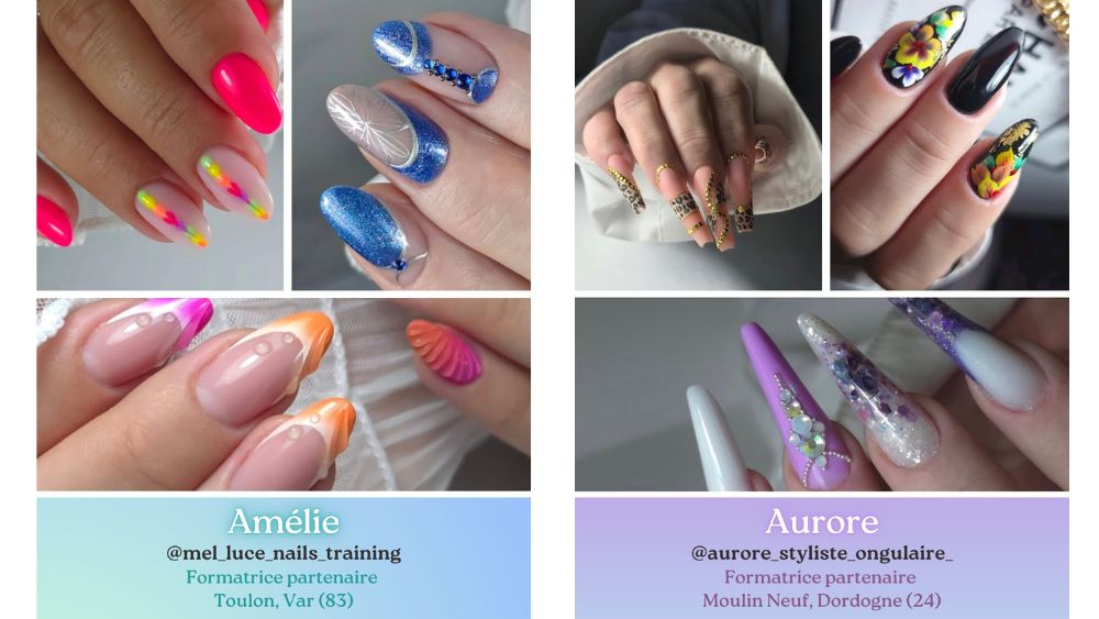 Des réalisations de nail art de nos formatrices partenaires